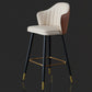 Glam Leather Bar Stool Backrest Counter Stool with Metal Legs