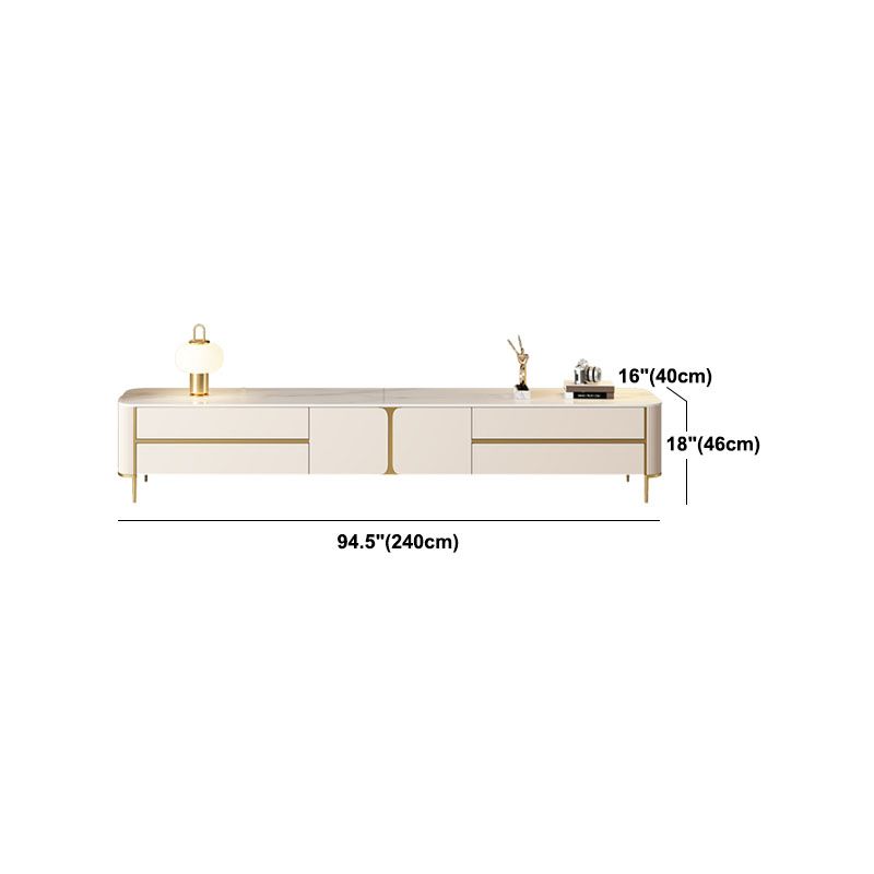 White Stone TV Stand Glam TV Media Stand with Legs for Living Room Clearhalo 'furn' 'furn_tv_stands_entertainment_centers' 'Furniture' 'Living Room Furniture' 'TV Stands & Entertainment Centers' 'TV Stands & Media Storage Furniture' 'tv_stands_entertainment_centers' 1200x1200_ebf1e590-bb2b-49e1-9d54-3a1e53568a7e