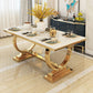 Metal Traditional Luxury Rectangle Table Stone Top Table for Home Clearhalo 'Dining Tables & Seating' 'Dining Tables' 'dining_table' 'furn' 'furn_dining_table' 'Furniture' 'Kitchen & Dining Furniture' 1200x1200_ebf2ecbf-dbd1-48bc-9486-5d583b6bff53