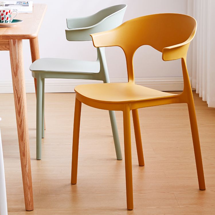 Contemporary Plastic Dining Armless Chairs Stackable Open Back Dining Side Chair Clearhalo ' kitchen&dining_furn' 'Dining Chairs' 'Dining Tables & Seating' 'dining_chair' 'furn' 'furn_dining_chair' 'Furniture' 'furniture_dining_chair' 'Kitchen & Dining Furniture' 'kitchen' 1200x1200_ebf320c9-923b-4cc0-bcbd-4115095dd090