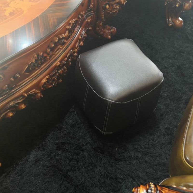 Mid-Century Modern Ottoman Genuine Leather Upholstered Solid Color Square Ottoman Clearhalo 'furn' 'furn_ottomans_poufs' 'Furniture' 'Living Room Furniture' 'Ottomans & Poufs' 'ottomans_poufs' 1200x1200_ebf324a5-1a54-42a6-891f-32e916334224