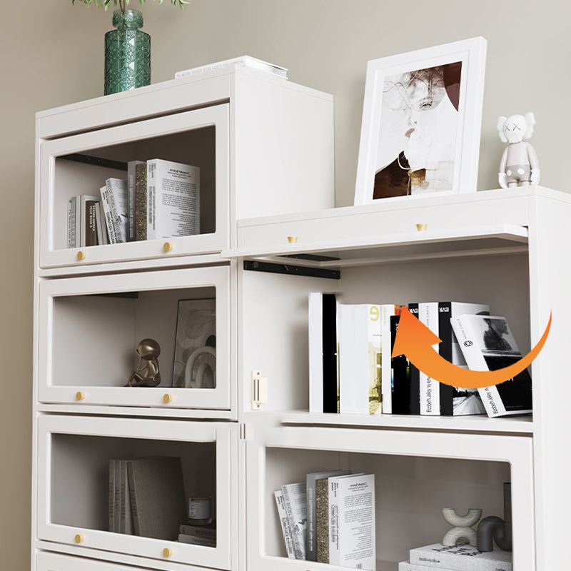 13 "W Bücherregal zeitgenössischer Stil weißes Bücherregal für Heimbüro mit Türen