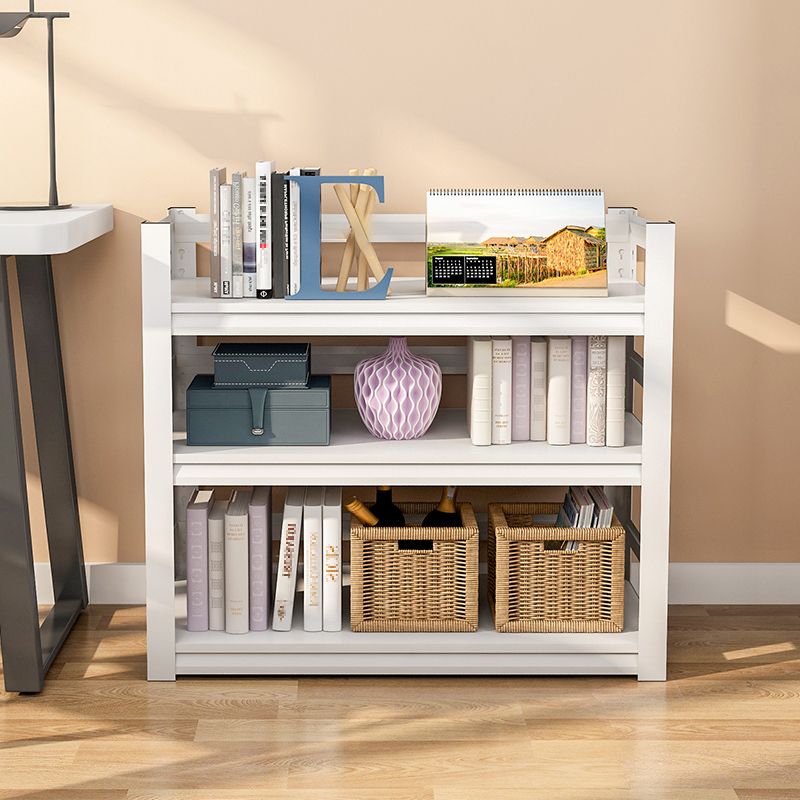 Modern Style Bookshelf 3-shelf Open Back Metal Bookcase for Home