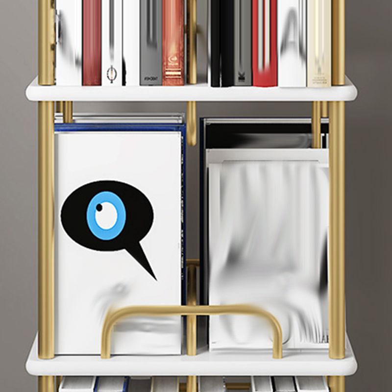 Glam Open Etagere Bookshelf Iron Frame Rubber Wood Shelf Bookshelf Clearhalo 'Bookcases' 'furn' 'furn_bookcases' 'Furniture' 'furniture_bookcases' 'kitchen' 'kitchen_bookcases' 'Living Room Furniture' 'Office Furniture' 1200x1200_ebf47d99-9038-4849-aae7-bec906e92c28