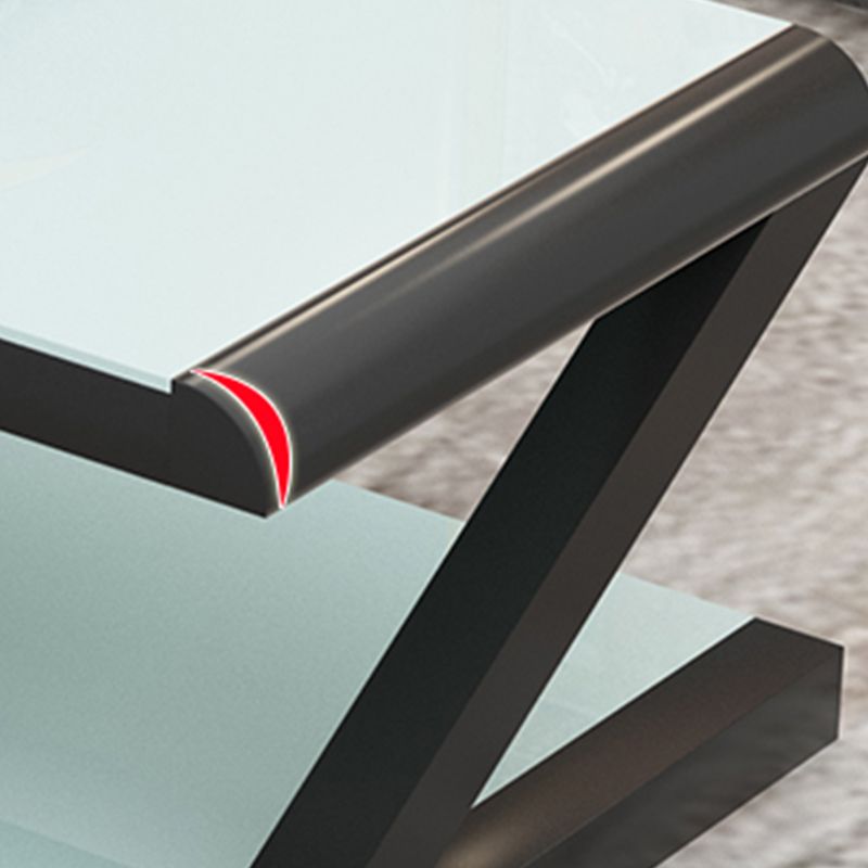 Hedendaagse klasse bovenste salontafel met stalen frame en voetstukbasis