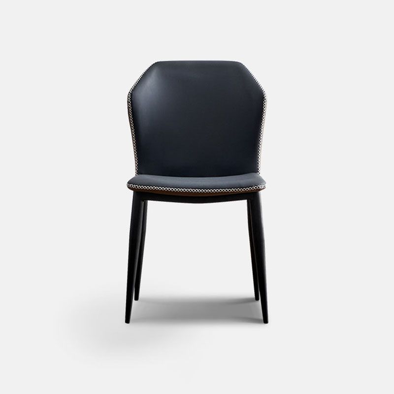 Industrial Armless Wingback Parsons Chair for Kitchen Faux Leather Dining Chairs Clearhalo ' kitchen&dining_furn' 'Dining Chairs' 'Dining Tables & Seating' 'dining_chair' 'furn' 'furn_dining_chair' 'Furniture' 'furniture_dining_chair' 'Kitchen & Dining Furniture' 'kitchen' 1200x1200_ebf51be1-b6de-40d6-adc9-2aa5e127d9dd