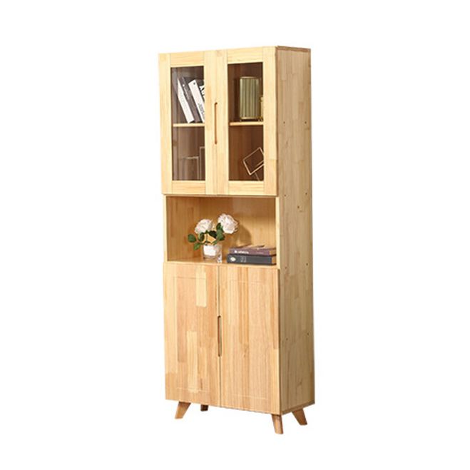 Contemporary Cabinet Rectangle Glass Paned With Doors Pine Accent Cabinet Clearhalo 'Cabinets & Chests' 'cabinets_chests' 'furn' 'furn_cabinets_chests' 'Furniture' 'Living Room Furniture' 1200x1200_ebf56d6d-891a-4d97-a6e1-5eeb473e3d2b