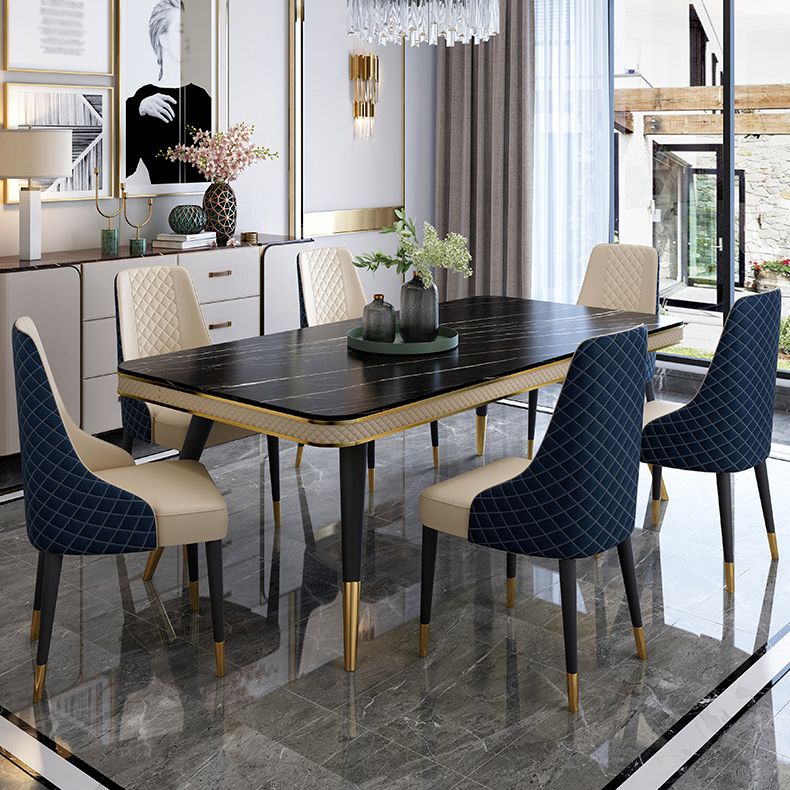 Sintered Stone Dining Table Luxury Style 4 Legs Base Table for Dining Room Clearhalo ' dining_table' 'Dining Tables & Seating' 'Dining Tables' 'furn' 'furn_dining_table' 'Furniture' 'furniture_dining_table' 'Kitchen & Dining Furniture' 'kitchen&dining_furn' 'kitchen' 'kitchen_dining_table' 1200x1200_ebf5db52-4134-4820-8adb-3a762512b5fb