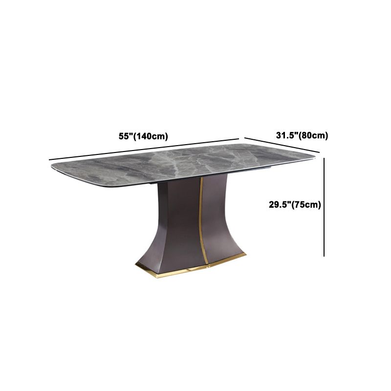 Modern Gray Sintered Stone Dining Table Set 1/2/5/7 Pieces Dining Set Clearhalo 'Dining Room Sets' 'Dining Tables & Seating' 'dining_room_set' 'furn' 'furn_dining_room_set' 'Furniture' 'Kitchen & Dining Furniture' 1200x1200_ebf70bbe-88b4-40c1-aa53-61505b4401ef