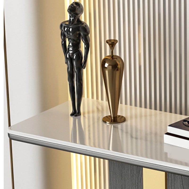 Glam Rectangle Console Table Stain Resistant Stone Console Sofa Table for Hall Clearhalo 'Console Tables' 'console_tables' 'Entry & Mudroom Furniture' 'furn' 'furn_console_tables' 'Furniture' 1200x1200_ebf83447-53de-4eff-8c67-767f424af45b