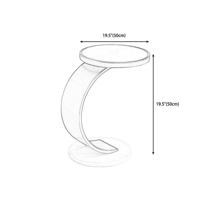 Marble Top End Table C Shape Sofa Side End Table for Living Room Clearhalo 'Coffee & Accent Tables' 'End & Side Tables' 'end_side_table' 'end_side_tables' 'furn' 'furn_end_side_tables' 'Furniture' 'furniture_end_side_table' 'Living Room Furniture' 1200x1200_ebf83d65-7432-47f3-997a-5b1e6292be16