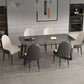 Modern Matte Finish Dining Table for Home Stone Top Dinette Table with Metal Sled Clearhalo 'Dining Tables & Seating' 'Dining Tables' 'dining_table' 'furn' 'furn_dining_table' 'Furniture' 'Kitchen & Dining Furniture' 1200x1200_ebf8521f-c6ef-4dc6-aecc-1dbda856f0ed