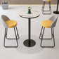 Juego de mesa de bar redonda moderna, mesa de bar con tapa de piedra de 1/3 piezas y taburetes de cuero