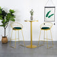Glam Style Gold Iron Bar Table Marble Round Indoor Pedestal Bistro Table - 21.6"W x 41.3"H Clearhalo 'Bar Furniture' 'Bar Tables' 'bar_tables' 'furn' 'furn_bar_tables' 'Furniture' 'furniture_bar_tables' 'Kitchen & Dining Furniture' 'kitchen&dining_furn' 'kitchen' 1200x1200_ebf88793-d545-4f0b-90cd-1f07e3211319