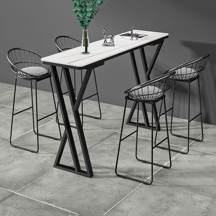 Industrial Stone Pub Table Set 1/2/5 Pieces Rectangle Indoor Bar Pub Table Set Clearhalo 'Bar Furniture' 'furn' 'furn_home_bar_bar_sets' 'Furniture' 'Home Bars & Bar Sets' 'home_bar_bar_sets' 'Kitchen & Dining Furniture' 1200x1200_ebfa73b6-600f-4b40-90dc-054e8bf8eaa5