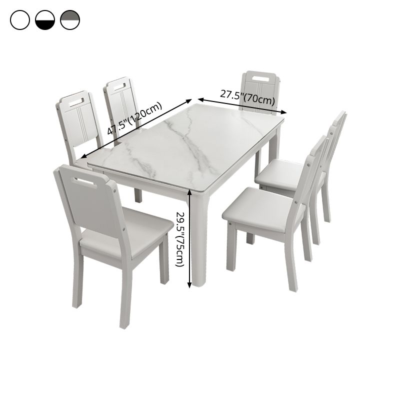 Rectangle Mid-Century Dining Table White Sintered Stone Fixed Table Clearhalo ' dining_table' 'Dining Tables & Seating' 'Dining Tables' 'furn' 'furn_dining_table' 'Furniture' 'furniture_dining_table' 'Kitchen & Dining Furniture' 'kitchen&dining_furn' 'kitchen' 'kitchen_dining_table' 1200x1200_ebfb1eb4-645c-4684-9fbc-1109cc348327