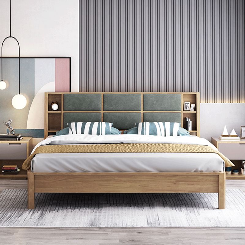 84.65 inch Wide Contemporary Bed Frame Rubberwood Bed with Storage Clearhalo 'Bedroom Furniture' 'Beds' 'furn' 'furn_beds' 'Furniture' 1200x1200_ebfb2cc0-eb3d-4ce8-8055-ba50d7dfa09f