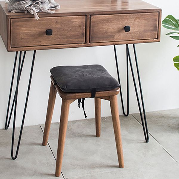 Mid-Century Modern 2-Drawer Solid Wood Brown Standing Vanity Dressing Table Clearhalo 'Bedroom Furniture' 'furn' 'furn_makeup_vanities' 'Furniture' 'Makeup Vanities' 'makeup_vanities' 1200x1200_ebfbe215-a017-4796-8359-32ba99b3f4bb