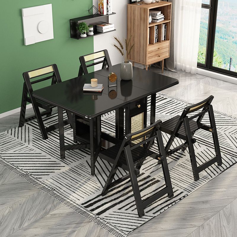 Mid-Century Table Solid Wood Folding Dining Site Table,51.2"L x 35.4"W x 29.5"H Clearhalo 'Dining Tables & Seating' 'Dining Tables' 'dining_table' 'furn' 'furn_dining_table' 'Furniture' 'Kitchen & Dining Furniture' 1200x1200_ebffc08b-28c7-4414-94e0-7a9d7a6c951e