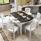 Contemporary Kitchen Dinner Table 4 Legs Extendable Dining Table Clearhalo 'Dining Tables & Seating' 'Dining Tables' 'dining_table' 'furn' 'furn_dining_table' 'Furniture' 'Kitchen & Dining Furniture' 1200x1200_ec0171be-db98-4ba1-aa3b-afcc8325ccd2