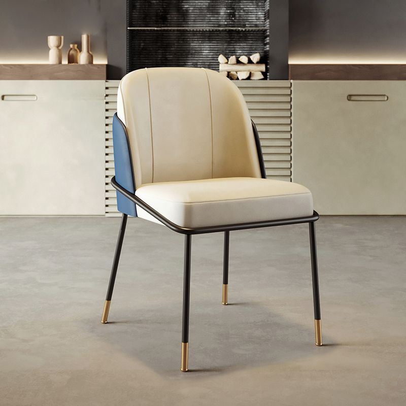 Scandinavian Upholstered Armless Dining Chairs Solid Back Chairs for Home Use Clearhalo 'Dining Chairs' 'Dining Tables & Seating' 'dining_chair' 'furn' 'furn_dining_chair' 'Furniture' 'furniture_dining_chair' 'Kitchen & Dining Furniture' 1200x1200_ec04bfa7-b9ee-44cf-bf94-4dfd316a44fe