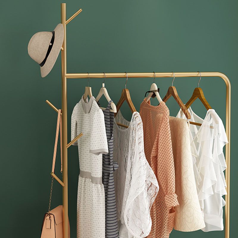 Modern Hall Stand Metal Hanging Rail Stanking y 5 ganchos Kit de entrada