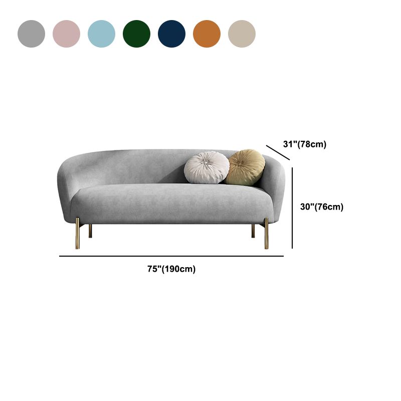 Velvet Modern Sold Sold Sofa 29.92 "H Tuxedo ARM SOFA avec 2 oreillers