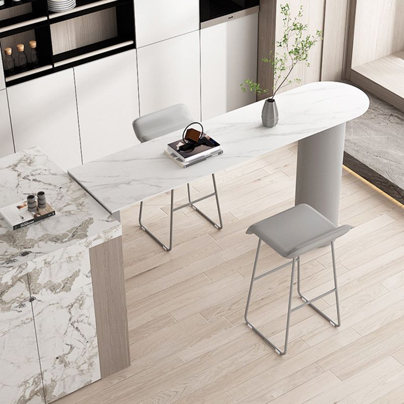 Sintered Stone Bistro Bar Table Double Pedestal Bar Table for Kitchen Clearhalo 'Bar Furniture' 'Bar Tables' 'bar_tables' 'furn' 'furn_bar_tables' 'Furniture' 'Kitchen & Dining Furniture' 1200x1200_ec080986-be93-4832-9c6e-c7b3b138c6b2