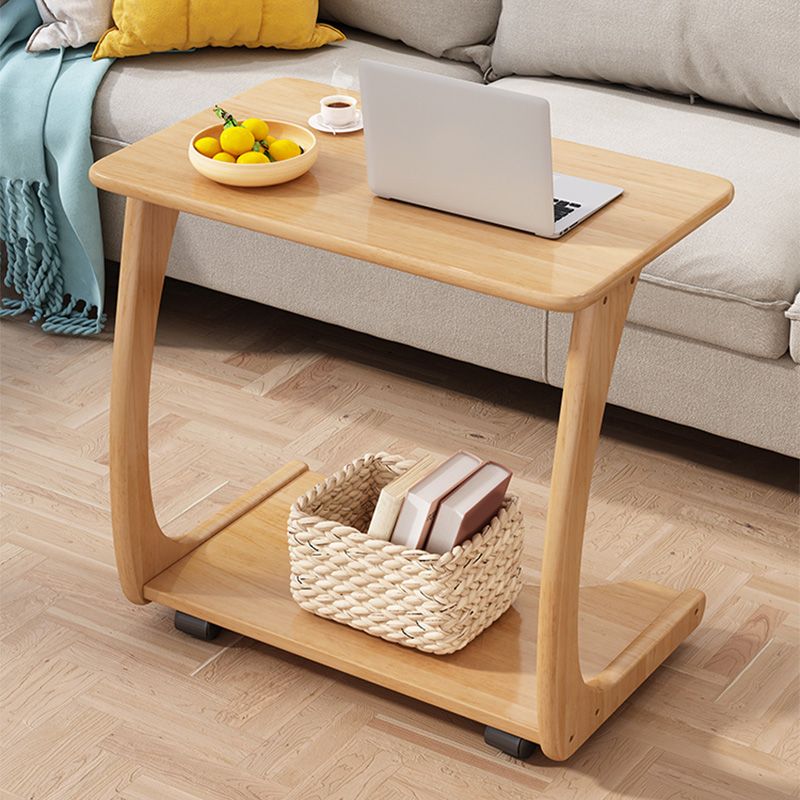 Tavolo laterale Nordico C Tavolino rettangolare in legno massiccio per soggiorno