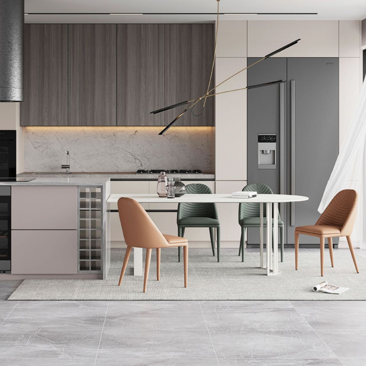 Modern Irregular Sintered Stone Dining Table White Standard Dining Table for Kitchen Clearhalo ' dining_table' 'Dining Tables & Seating' 'Dining Tables' 'furn' 'furn_dining_table' 'Furniture' 'furniture_dining_table' 'Kitchen & Dining Furniture' 'kitchen&dining_furn' 'kitchen' 'kitchen_dining_table' 1200x1200_ec084670-6c2d-4224-abb7-df26a28b2ea5