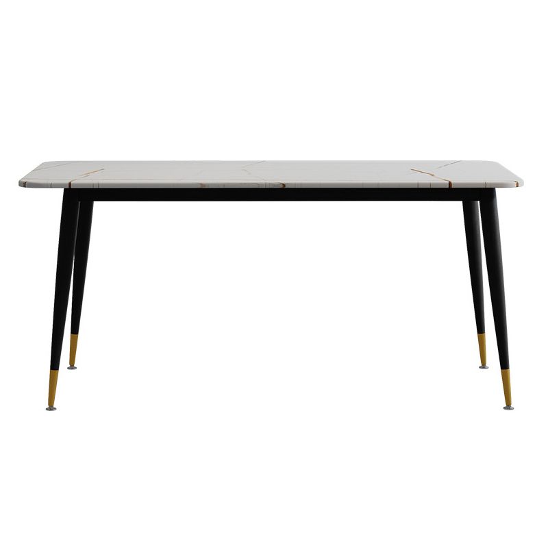 Modern Sintered Stone Rectangle Shape Dining Set White & Black Standard Dining Set for Kitchen Clearhalo 'Dining Room Sets' 'Dining Tables & Seating' 'dining_room_set' 'Furniture' 'furniture_dining_room_set' 'Kitchen & Dining Furniture' 'kitchen&dining_furn' 'kitchen' 1200x1200_ec087750-3f17-4171-bf58-8d66864f2780