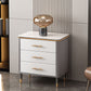 Glam White Vertical Stone Storage Chest Bedroom Chest with Drawers