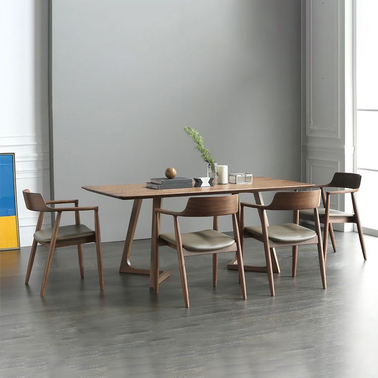 Rectangle Dining Table with Double Pedestal Modern Pine Wood Table for Restaurant Clearhalo 'Dining Tables & Seating' 'Dining Tables' 'dining_table' 'furn' 'furn_dining_table' 'Furniture' 'Kitchen & Dining Furniture' 1200x1200_ec091d58-6985-46dc-906c-4d73fcf91505
