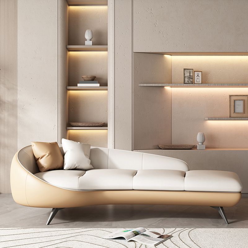 Modern Upholstered Chaise Lounge Leather Chaise with Left-Arm for Bedroom and Living Room Clearhalo 'Chairs & Seating' 'Chaise Lounge' 'chaise_lounge' 'furn' 'furn_chaise_lounge' 'Furniture' 'Living Room Furniture' 1200x1200_ec0947ae-c632-4cb9-9c18-fba4e1c7deb2
