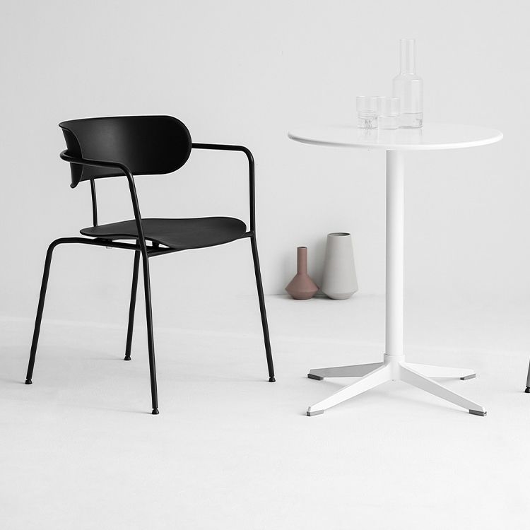 Industrial Style Kitchen Dining Chair Dining Stackable Arm Chairs with Metal Legs Clearhalo ' kitchen&dining_furn' 'Dining Chairs' 'Dining Tables & Seating' 'dining_chair' 'furn' 'furn_dining_chair' 'Furniture' 'furniture_dining_chair' 'Kitchen & Dining Furniture' 'kitchen' 1200x1200_ec09c2df-91f4-4d50-84c6-210b81451def