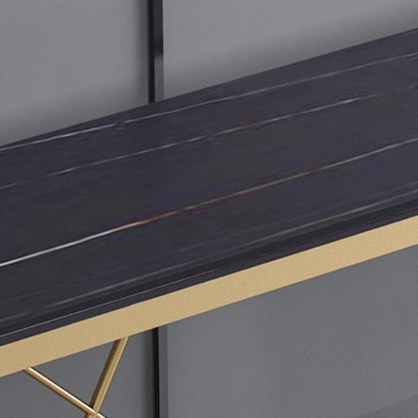 Glam Stone Console Table 12" W Rectangle Frame Accent Table for Hall