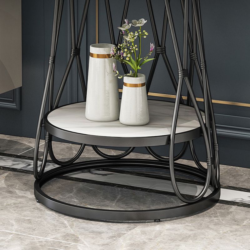Round Faux Marble Side Table 47"L X 47"W X 62"H Iron Block Side End Snack Table Clearhalo 'Coffee & Accent Tables' 'End & Side Tables' 'end_side_table' 'end_side_tables' 'furn' 'furn_end_side_tables' 'Furniture' 'furniture_end_side_table' 'Living Room Furniture' 1200x1200_ec0a9b85-c3c9-4e10-b48e-dc2229572c5e