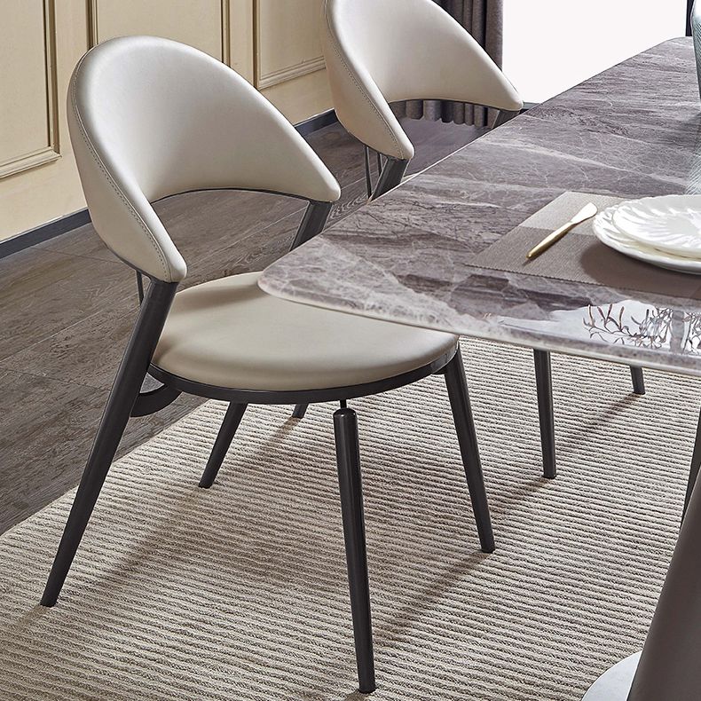 Glam Style Leather Dining Side Chair Open Back Indoor Dining Chair Clearhalo 'Dining Chairs' 'Dining Tables & Seating' 'dining_chair' 'furn' 'furn_dining_chair' 'Furniture' 'furniture_dining_chair' 'Kitchen & Dining Furniture' 1200x1200_ec0bd908-3772-4d39-a42d-225ca28553a3