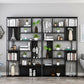 Home Office Etagere Bookcase Modern Metal Bookshelf with Rectangle Shelves