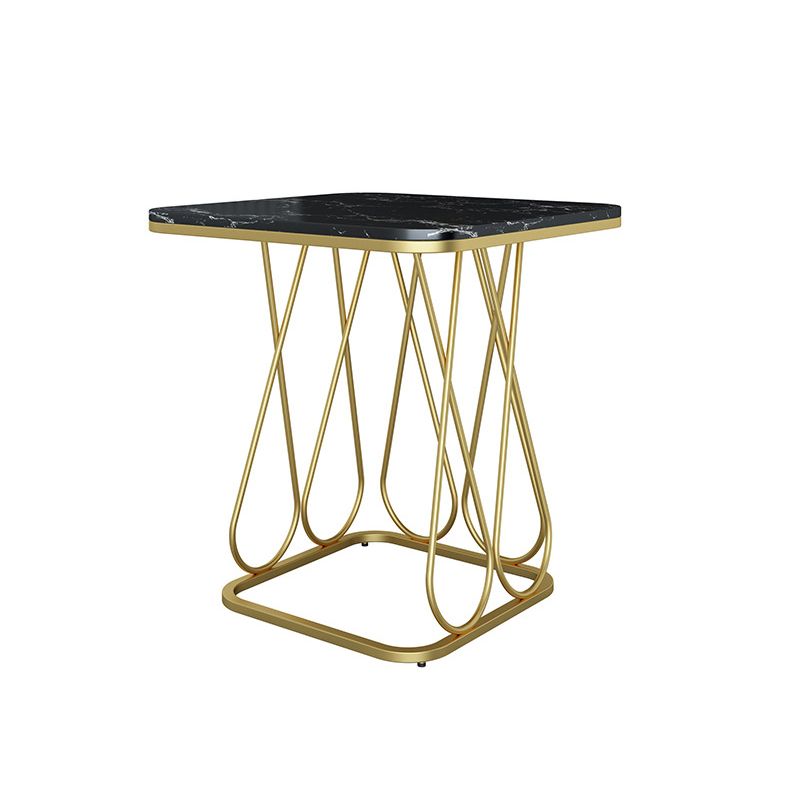 Design di base del telaio Black/Gold Metal Bianco bianco/bianco Top latello tondo in marmo