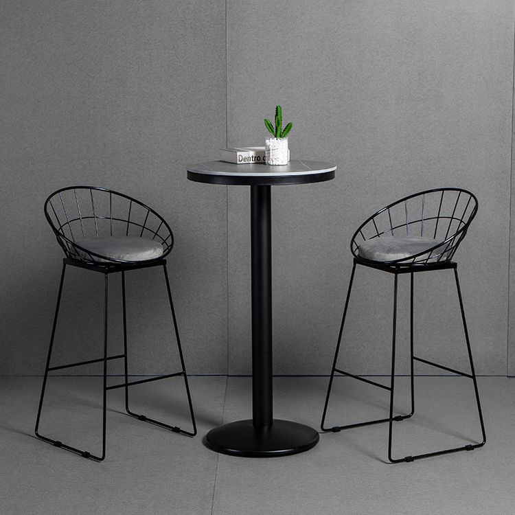 Industrial 1/2/3 Pièces Table de table ronde Set Bistro Fintered Stone Bistro