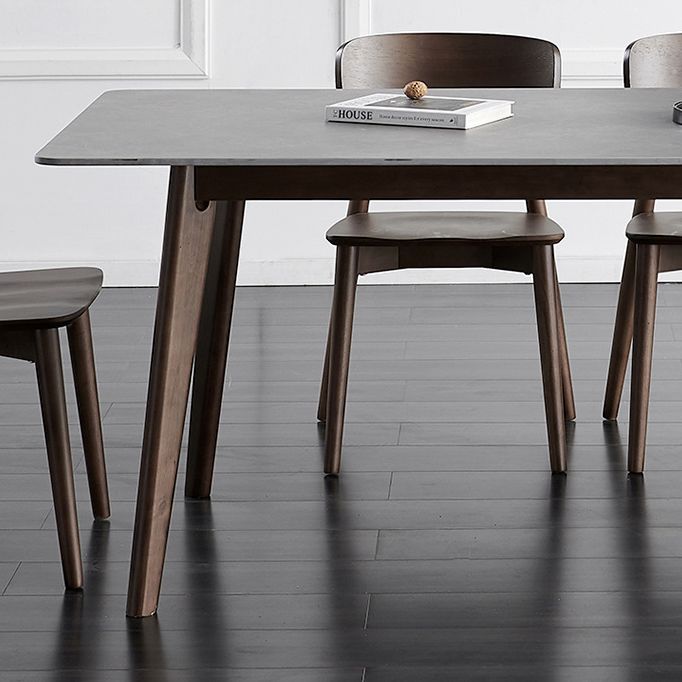 Stone Top Dining Table Mid-Century Modern Dining Table with 4 Legs Clearhalo 'Dining Tables & Seating' 'Dining Tables' 'dining_table' 'furn' 'furn_dining_table' 'Furniture' 'furniture_dining_table' 'Kitchen & Dining Furniture' 'kitchen' 'kitchen_dining_table' 1200x1200_ec0ea61f-75a9-4246-8710-68a4114ecd58