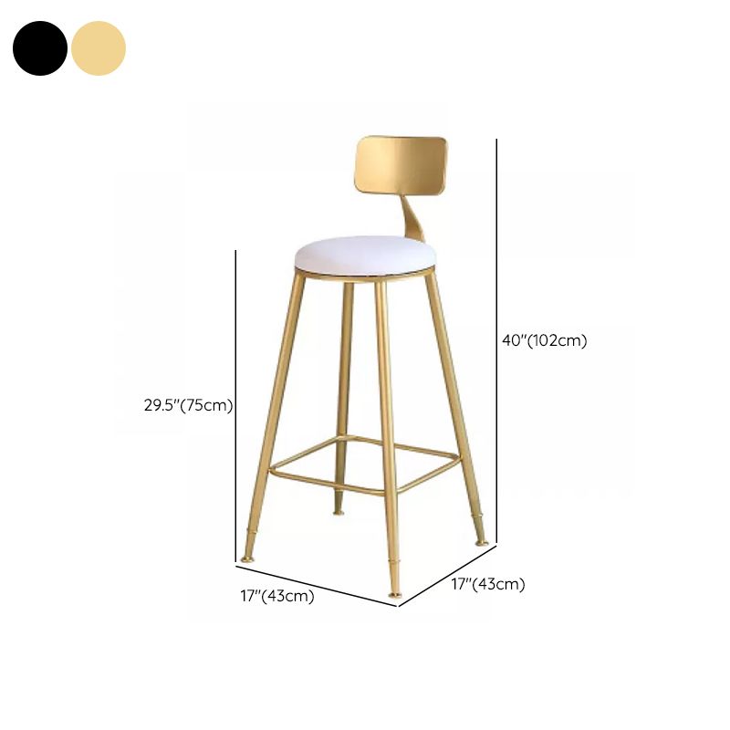 Contemporary Backrest Bar Stools Metal Barstool with Footrest Clearhalo 'Bar Furniture' 'Bar Stools' 'bar_stools' 'furn' 'furn_bar_stools' 'Furniture' 'Kitchen & Dining Furniture' 1200x1200_ec0eb80f-5db5-4521-9de2-fec8b4d2685f