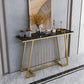 31.5" Tall Hall Console Table Marble Glam Accent Table with Abstract Base