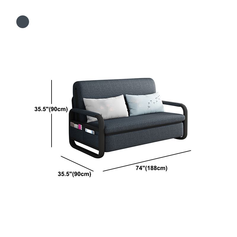 Contemporary Cotton Blend Square Arm Sofa Bed with Storage in Grey Clearhalo 'furn' 'furn_sofas' 'Furniture' 'furniture_sofas' 'Living Room Furniture' 'Sofa' 'sofas' 1200x1200_ec104329-a107-4f92-8308-e8945e18e685