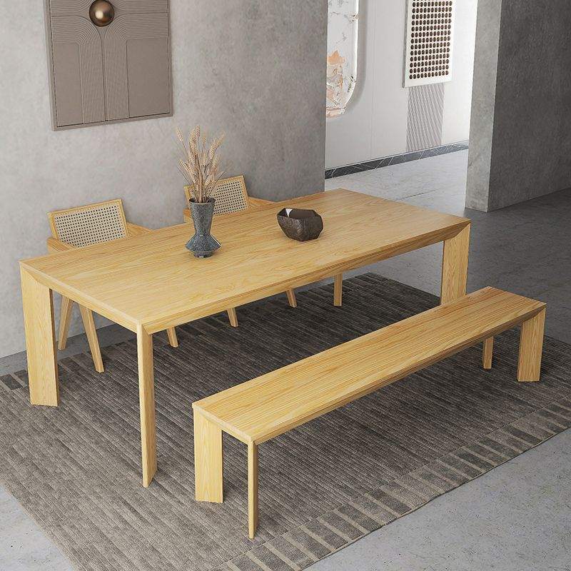 Industrial Rectangle Dining Room Table Solid Wood Fixed Kitchen Desk Clearhalo 'Dining Tables & Seating' 'Dining Tables' 'dining_table' 'furn' 'furn_dining_table' 'Furniture' 'Kitchen & Dining Furniture' 1200x1200_ec123527-b8cd-464f-9eae-aaffb367d904