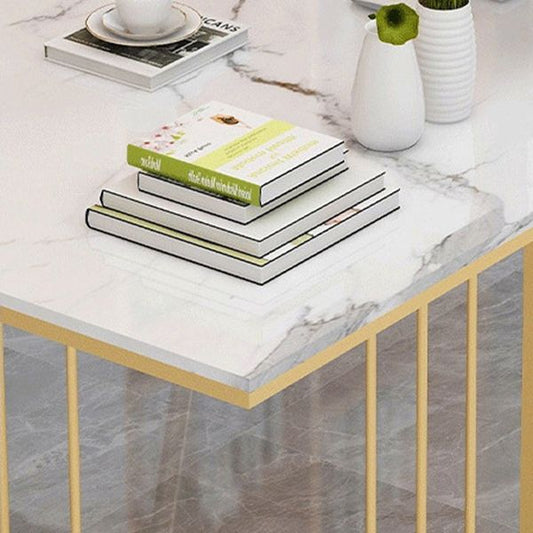 Bureau de bureau en marbre glamour rectangulaire Gol