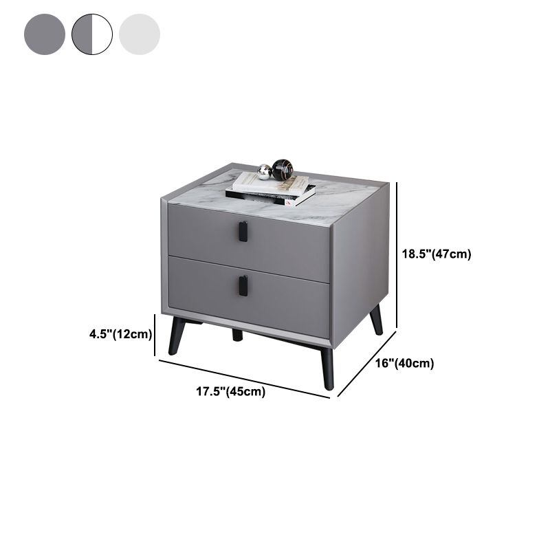 Table de nuit 18 pouces H Table de nuit en pierre de 2 dessins moderne avec jambes