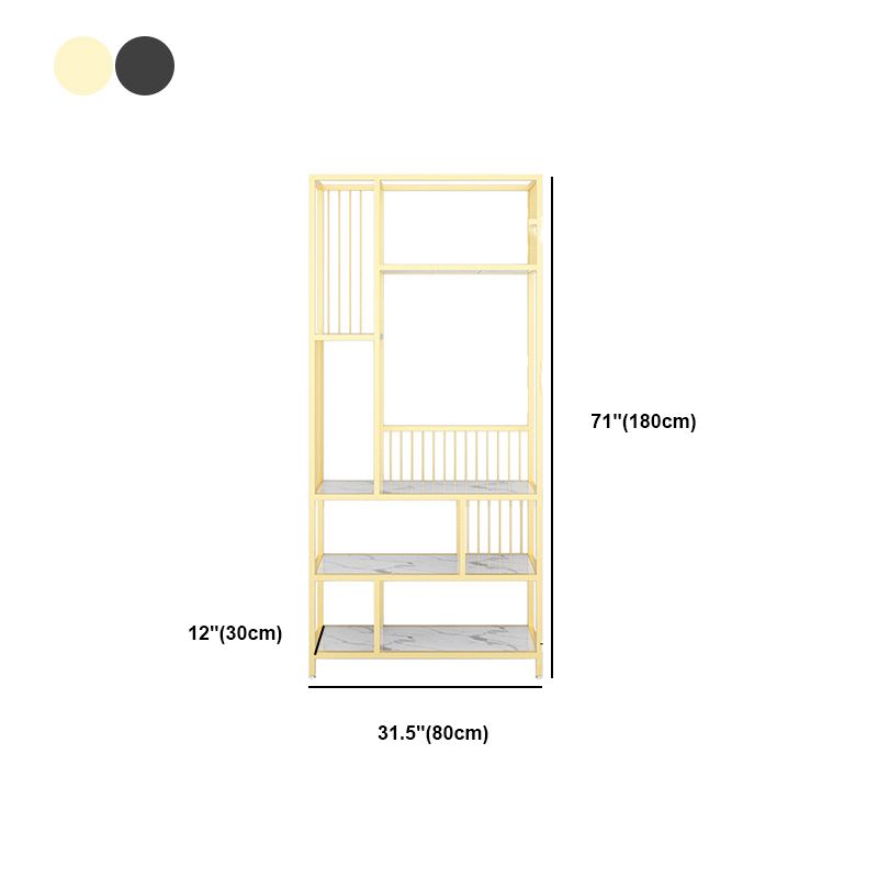 長方形の棚付きの棚の本棚5レベルを開く棚71 "