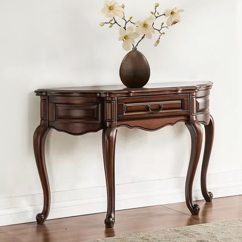 Free Form Shape Contemporary Console Table Wooden Console Sofa Table for Hall